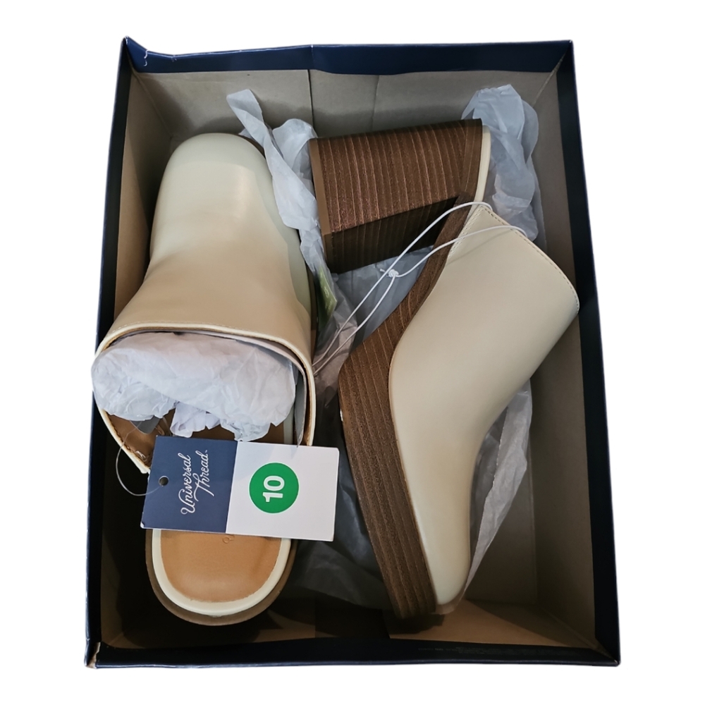 Universal Thread Tess Platform Mules Cream Size 10 NIB - Picture 5 of 6
